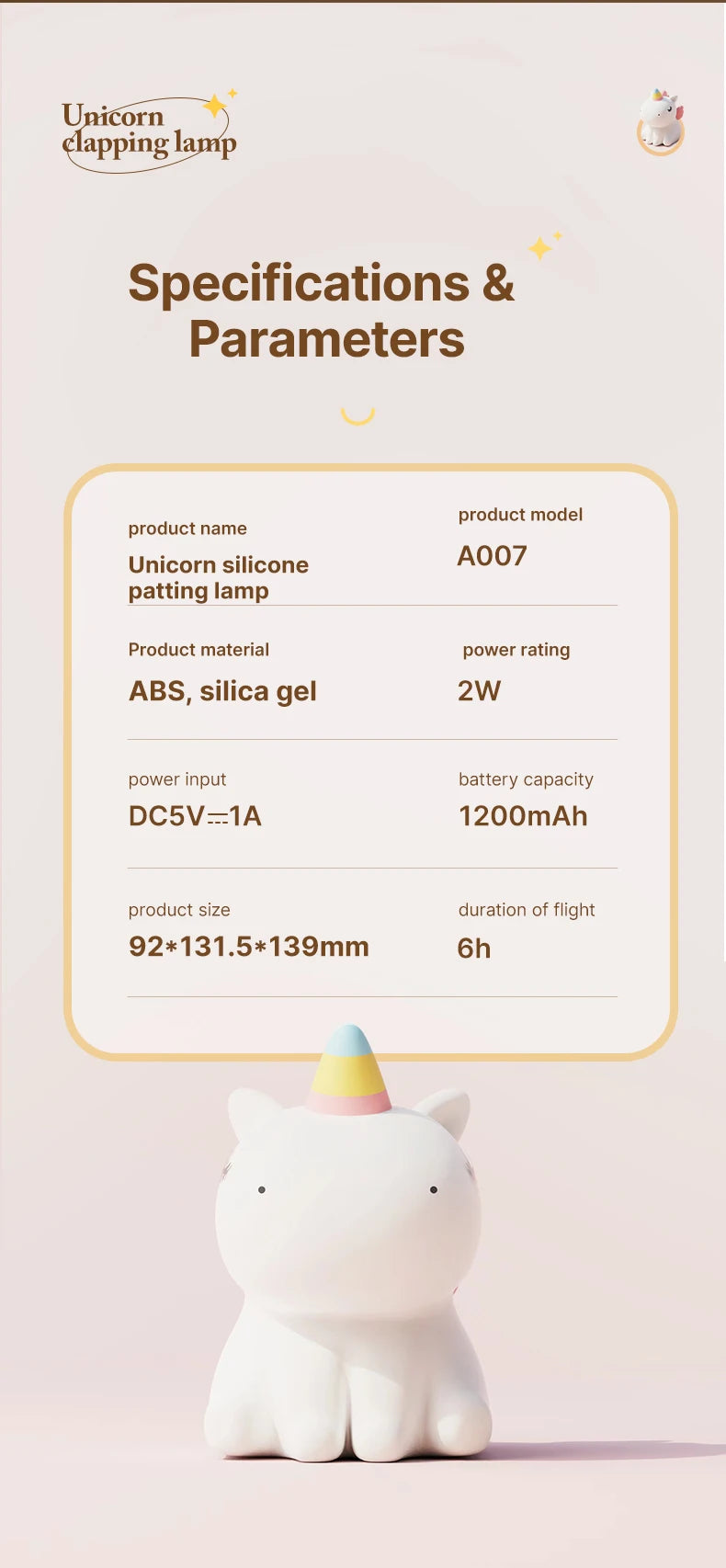 1pc Unicorn Cute Silicone LED Night Light For Boys Girls USB Rechargeable Cartoon Animal Bedroom Decoration Touch Night Lamp tableandwalllamps