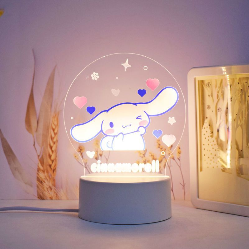 Sanrio Hello Kitty Kuromi My Melody Cinnamoroll Night Light Birthday Girl Valentine's Day Girlfriend Creative Lighting Led Lamp tableandwalllamps