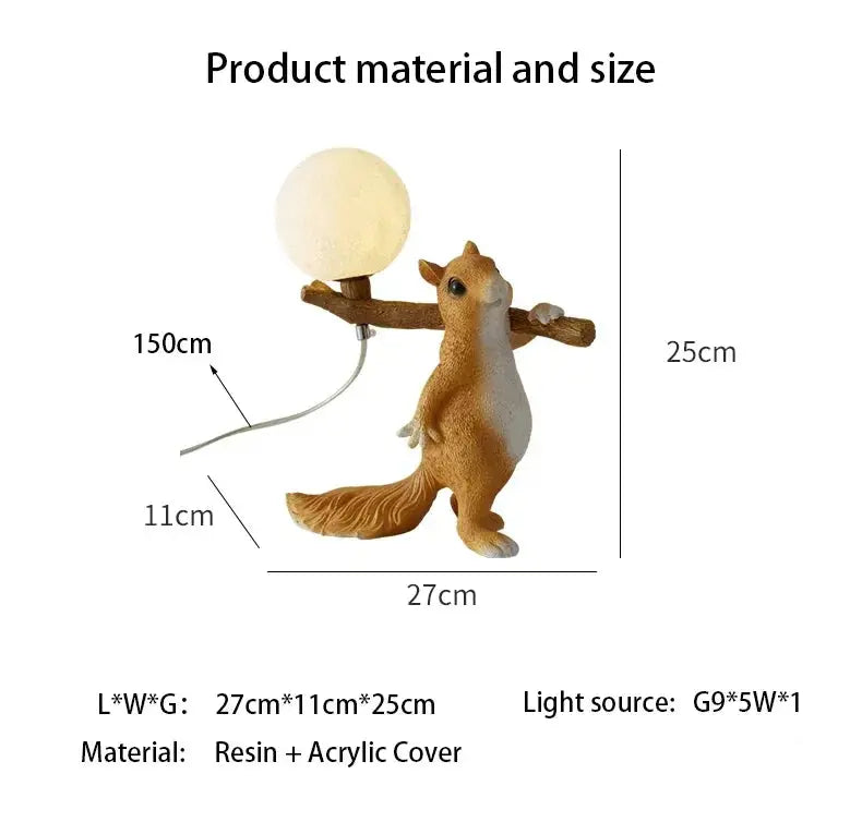 Bedside Lamp Table Lamp Children Desk Lamps Nordic Modern Creative for Living Room Bedroom Cute Decoration Squirrel Cartoon LED tableandwalllamps