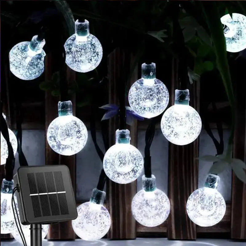 Solar String Lights Outdoor Crystal Fairy Light Chritmas Garland 8 Modes Waterproof Patio Light for Garden Party Decor tableandwalllamps