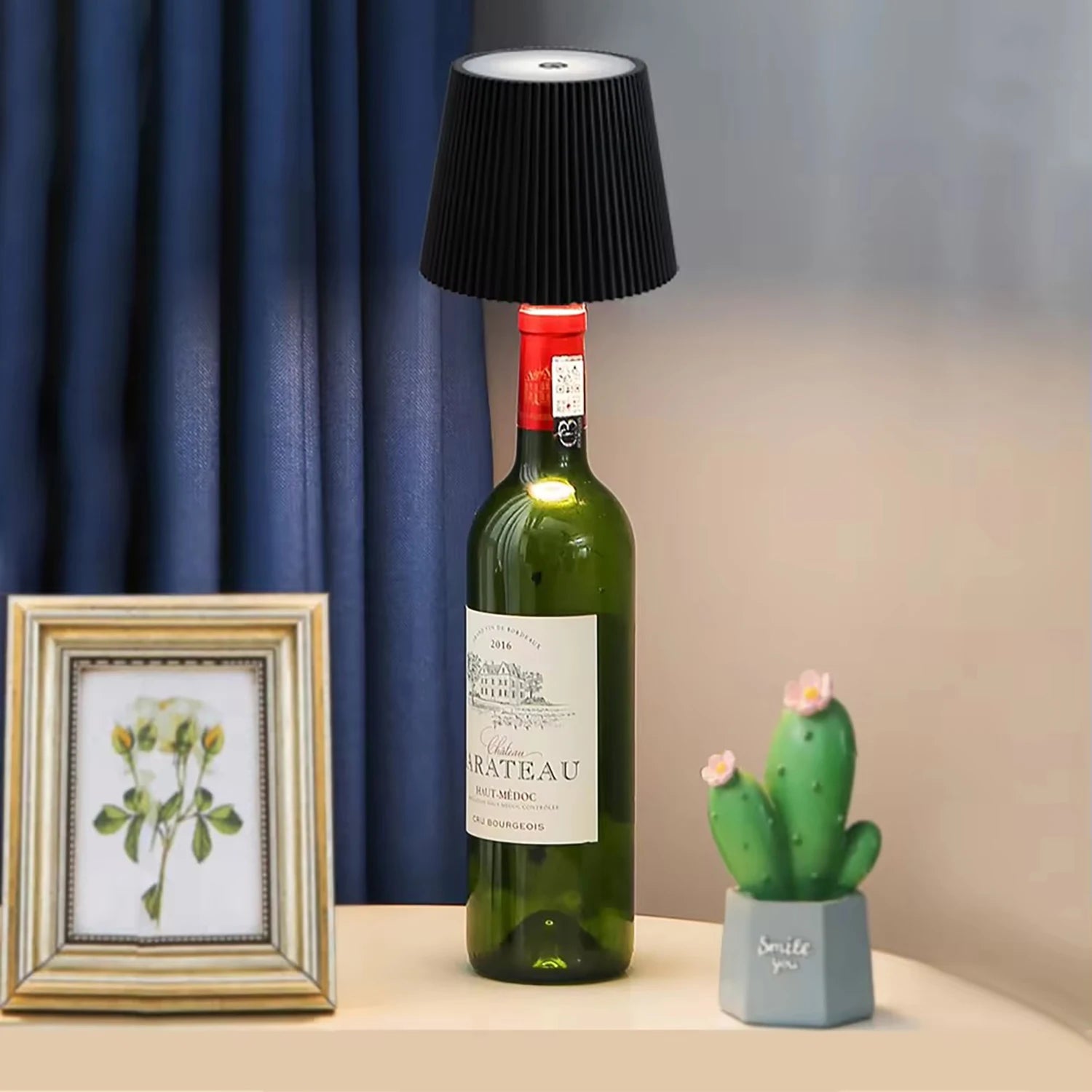 Wireless Bottle Table Lamp Touch Control of 3 Colors and Stepless Dimming Night Lamp Suitable for Bar Wine Bottles Desk Lights tableandwalllamps