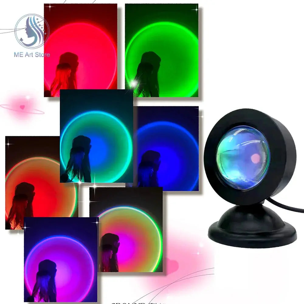 1pc-The new sunset light comes with earbuds and remote control in 16 colors Customized version tableandwalllamps