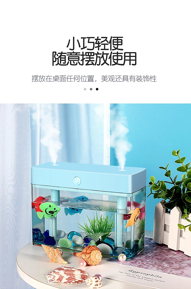 USB Humidifier Dual Nozzle Essential Oil Diffuser Large Mist Volume Silent Ultrasonic Air Purifier Desktop Aromatherapy Machine tableandwalllamps