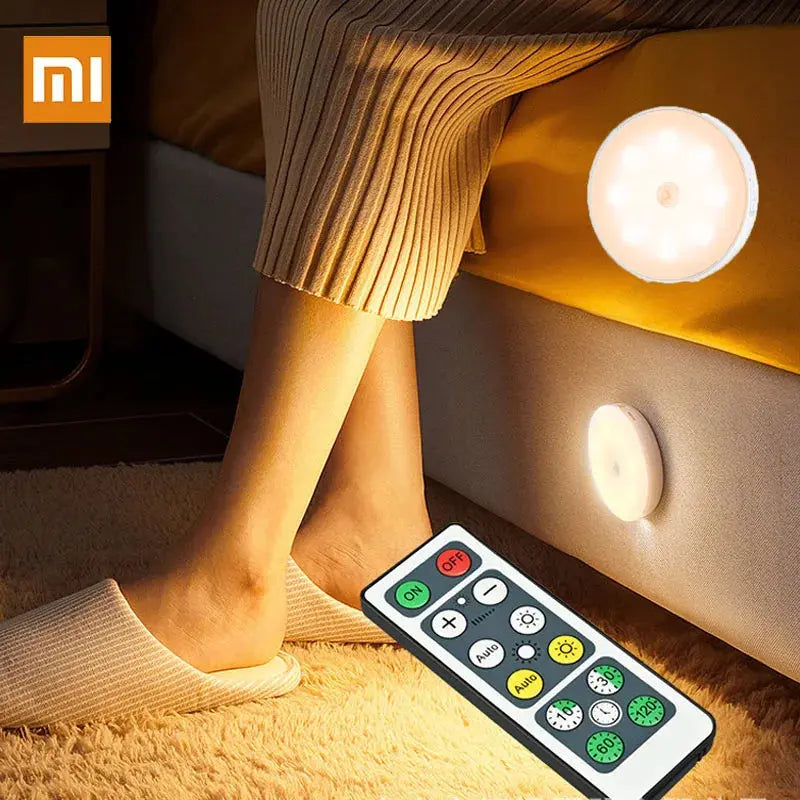 Xiaomi Night Lamp With Sensor Movement Rechargeable LED USB Wireless Light 3 Colors Remote Control For Room Kitchen Wardrobe tableandwalllamps