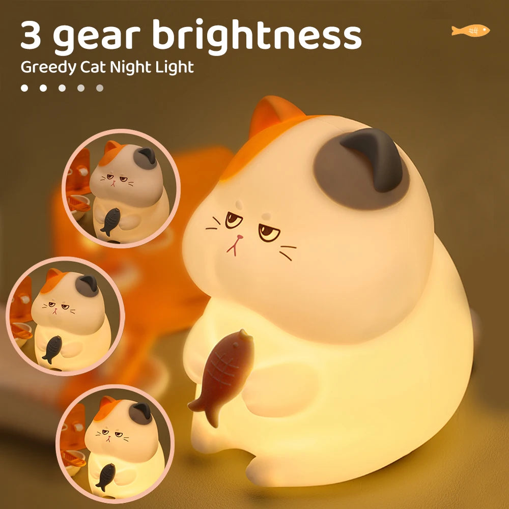 Silicone Cat Dog Night Light USB Rechargeable Nursery Sleeping Lamp Kawaii Cat Animal Night Lights for Kids Bedside Decoration tableandwalllamps