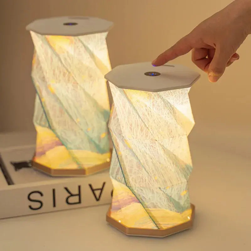 Starry Night Light Folding Paper Light Creative Birthday Companion Gift Gift Cultural and Creative Gift Reading Light tableandwalllamps