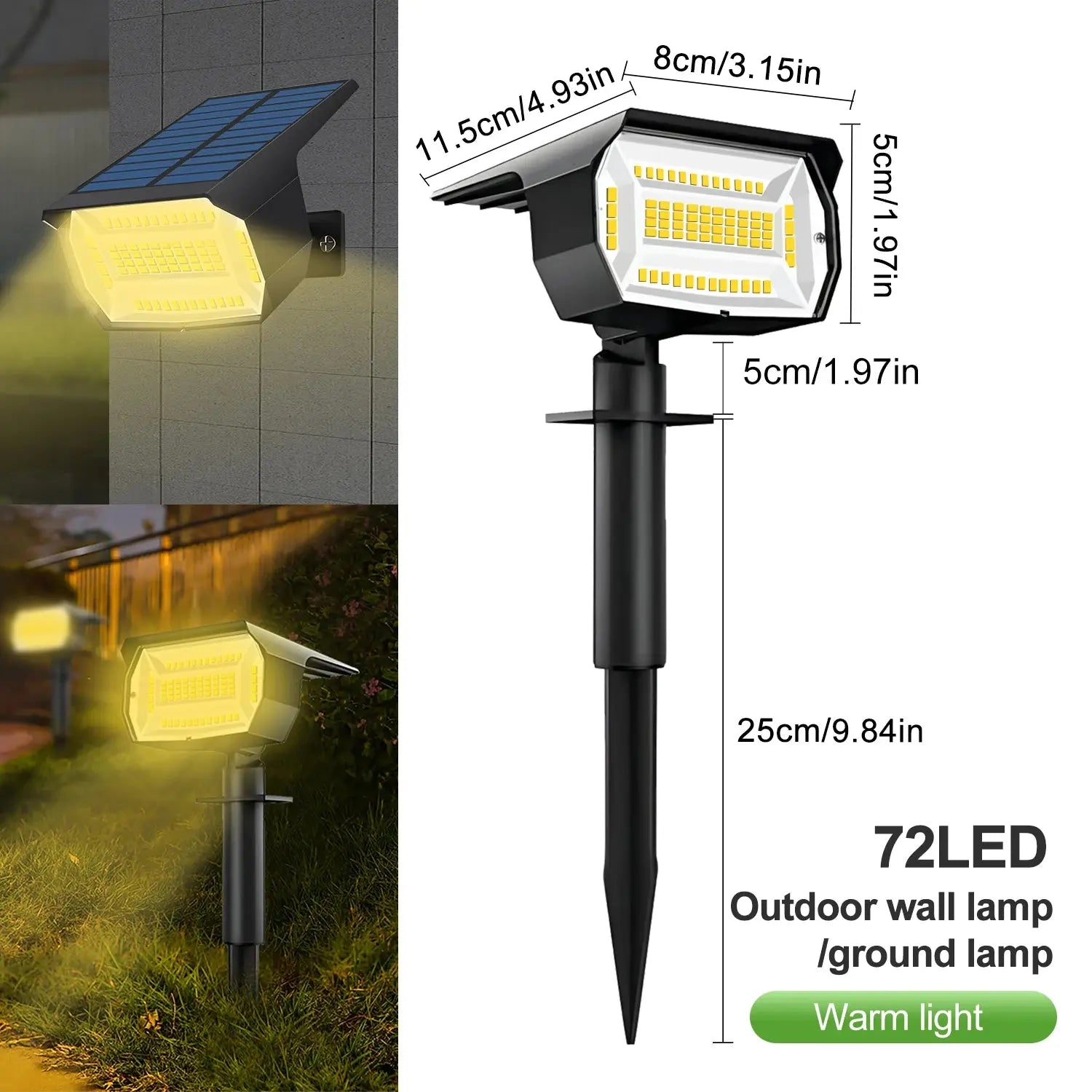 1/2/4PCS Solar Spot Light 68/72 LED Outdoor Garden Solar Landscape Spotlights Waterproof 3 Modes Wall Light Door Backyard Garage tableandwalllamps