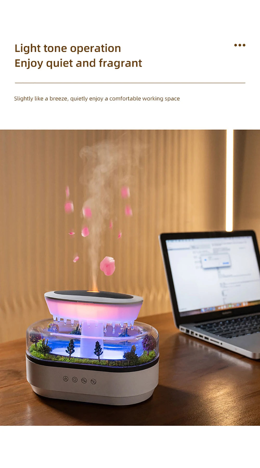 Aroma Humidifier Fragrance Diffuser Room Essential Oil Diffuser Home Aromatherapy Air Humidifier with Colorful Light and Music tableandwalllamps