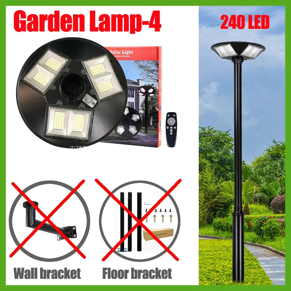 Solar Garden Lights Outdoor Waterproof with Motion Sensor and Remote Solar Street Lamp Security Lights for Parking Yard tableandwalllamps