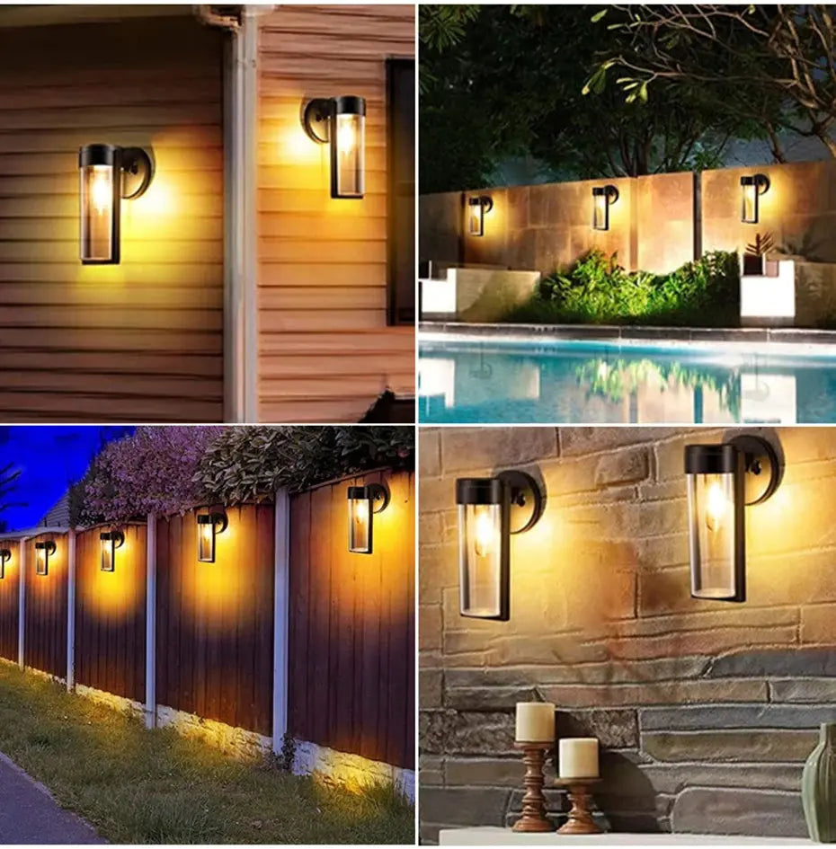 Solar Wall Lamp Outdoor Waterproof Intelligent Induction Tungsten Filament Lamp Courtyard Garden Villa Lighting Night Light tableandwalllamps