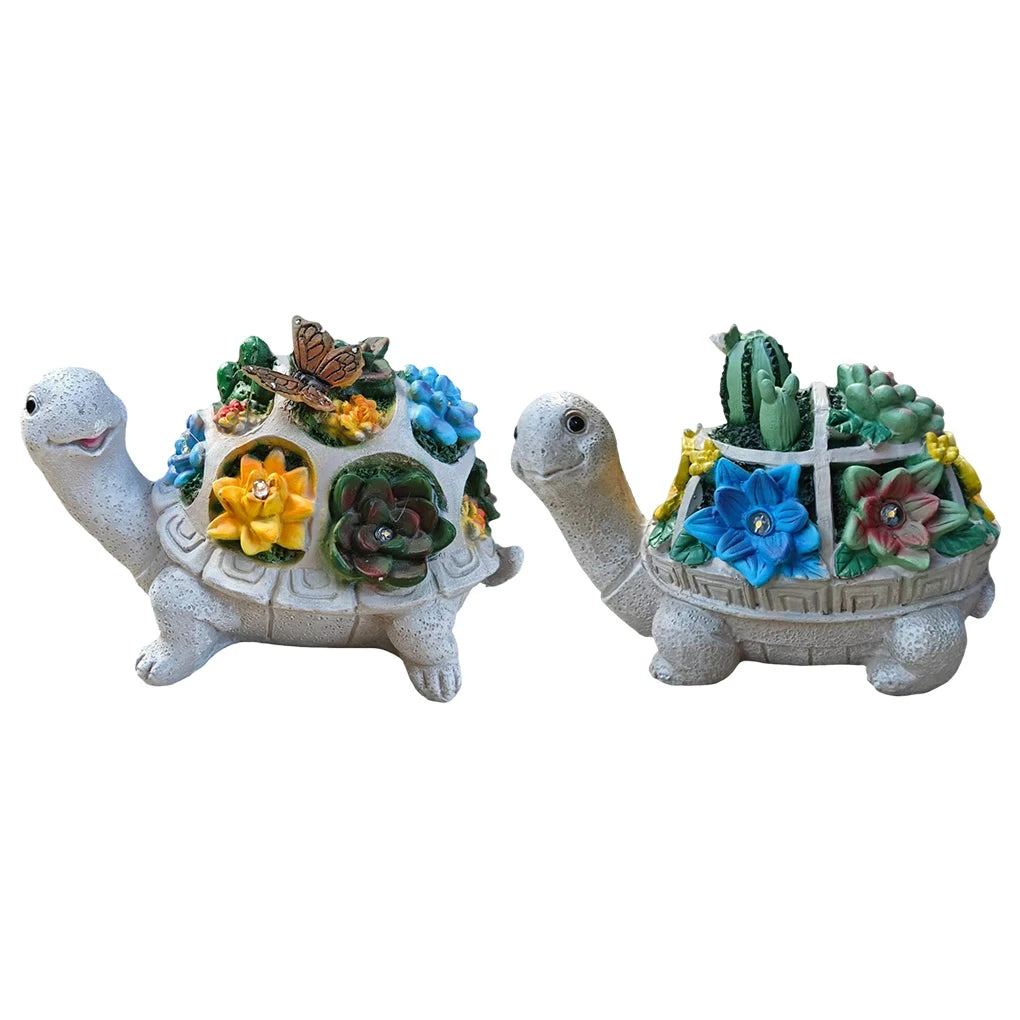 Handicrafts Turtle Garden Ornament With Solar Night Light Outdoor Decor Solar Night Light Ornaments tableandwalllamps