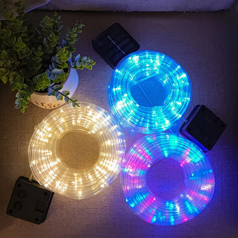 Solar String Light Outdoor Tube Rope Lights Waterproof Tube Lights for Outdoor Home Garden Parties Decor Led Lights Outdoor tableandwalllamps