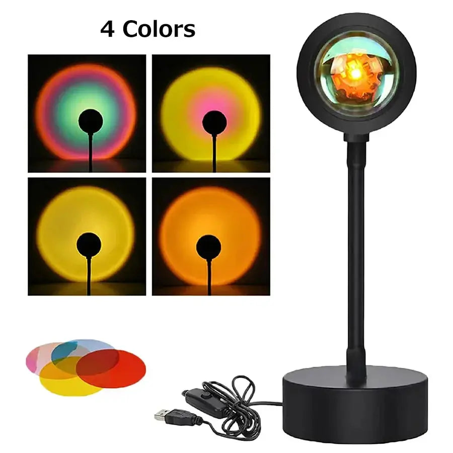 Tuya Smart Projector Night Lights Sunset RGB Atmosphere Night Lamp With Remote Controller For Gift Home Party Decoration tableandwalllamps