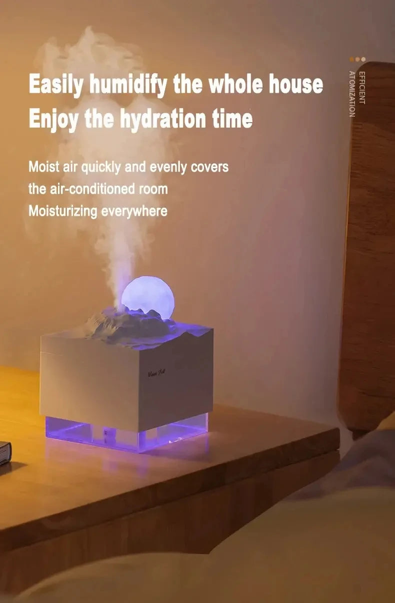 New Scent Diffuser Cool Mist Humidifiers LED Essential Oil Moon Lamp USB Air Humidifier Aroma Diffuser Night Light for Home Offi tableandwalllamps