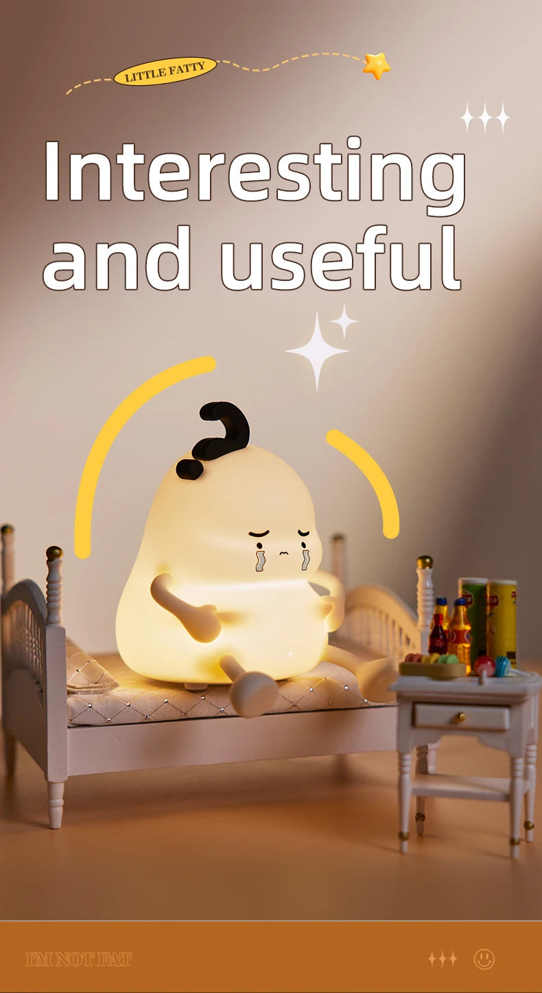 Cute Silicone Lamp Usb Rechargable Night Light 3 Modes Nightlight for Bedroom Home Decor Kids Birthday Giftr tableandwalllamps