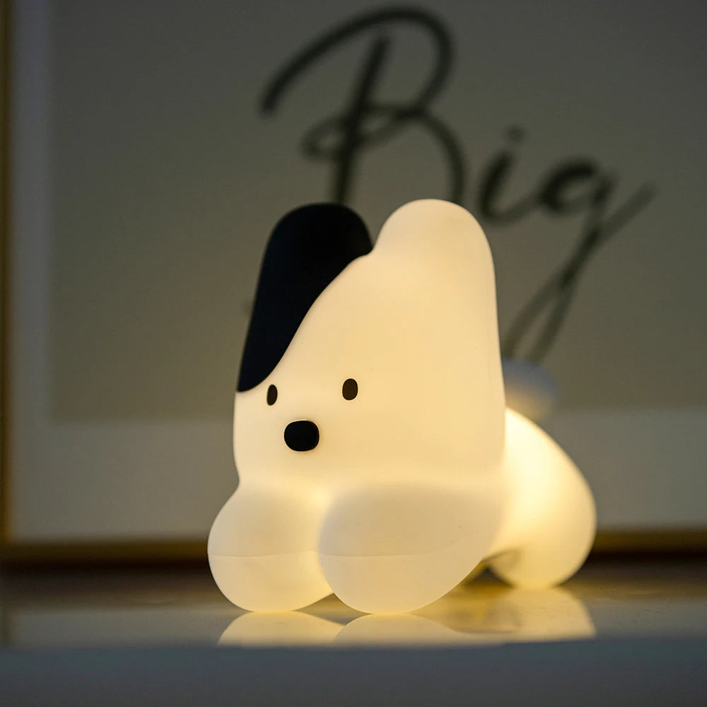 Silicone Cat Dog Night Light USB Rechargeable Nursery Sleeping Lamp Kawaii Cat Animal Night Lights for Kids Bedside Decoration tableandwalllamps