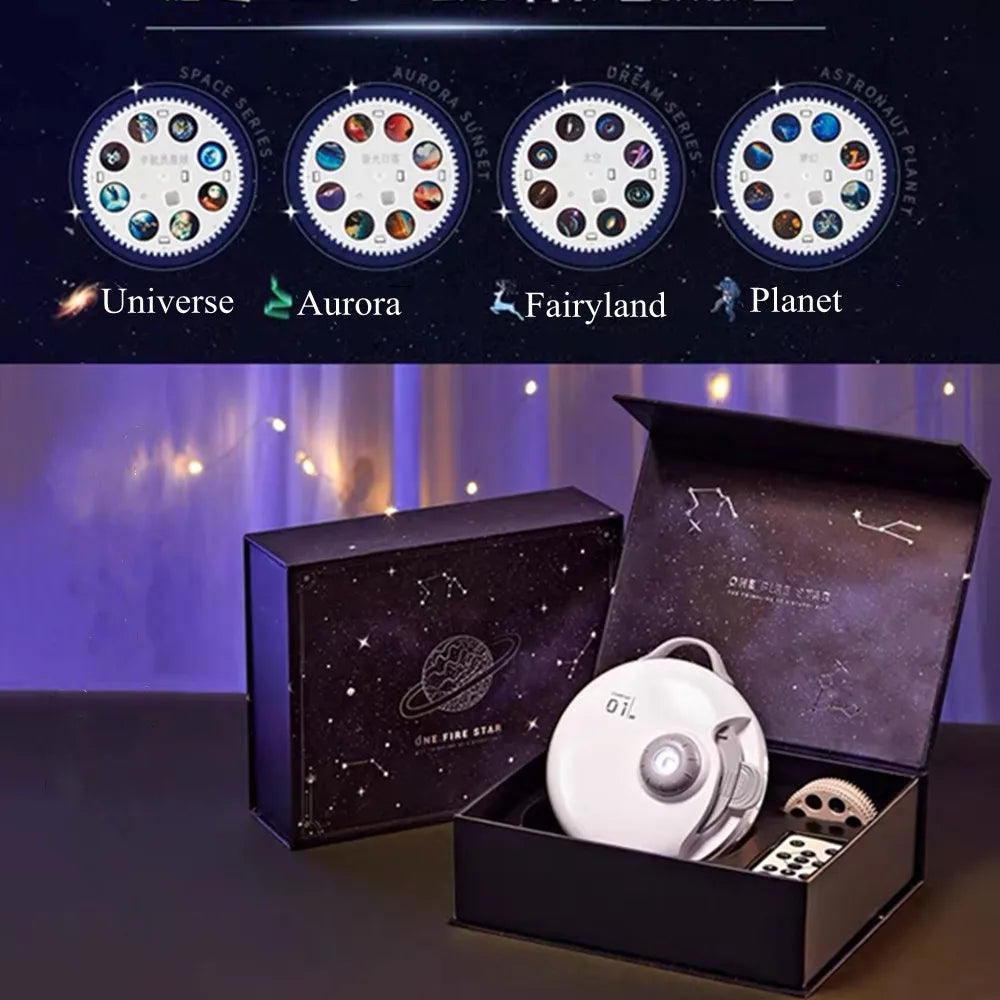 New 32 in 1  Planetarium Projector Starry Sky Night Light with Bluetooth Music Star Projector LED Lamp for  Bedroom Decor tableandwalllamps