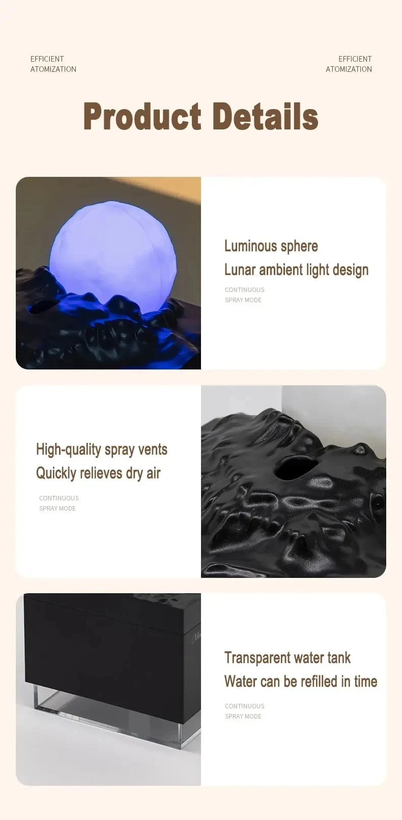 New Scent Diffuser Cool Mist Humidifiers LED Essential Oil Moon Lamp USB Air Humidifier Aroma Diffuser Night Light for Home Offi tableandwalllamps