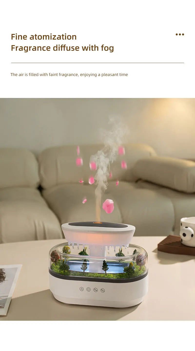 Micro Landscape Raindrop Aromatherapy Diffuser Essential Oil Aromatherapy Diffuser Colorful Gradient Ambient Light Mist Diffuser tableandwalllamps