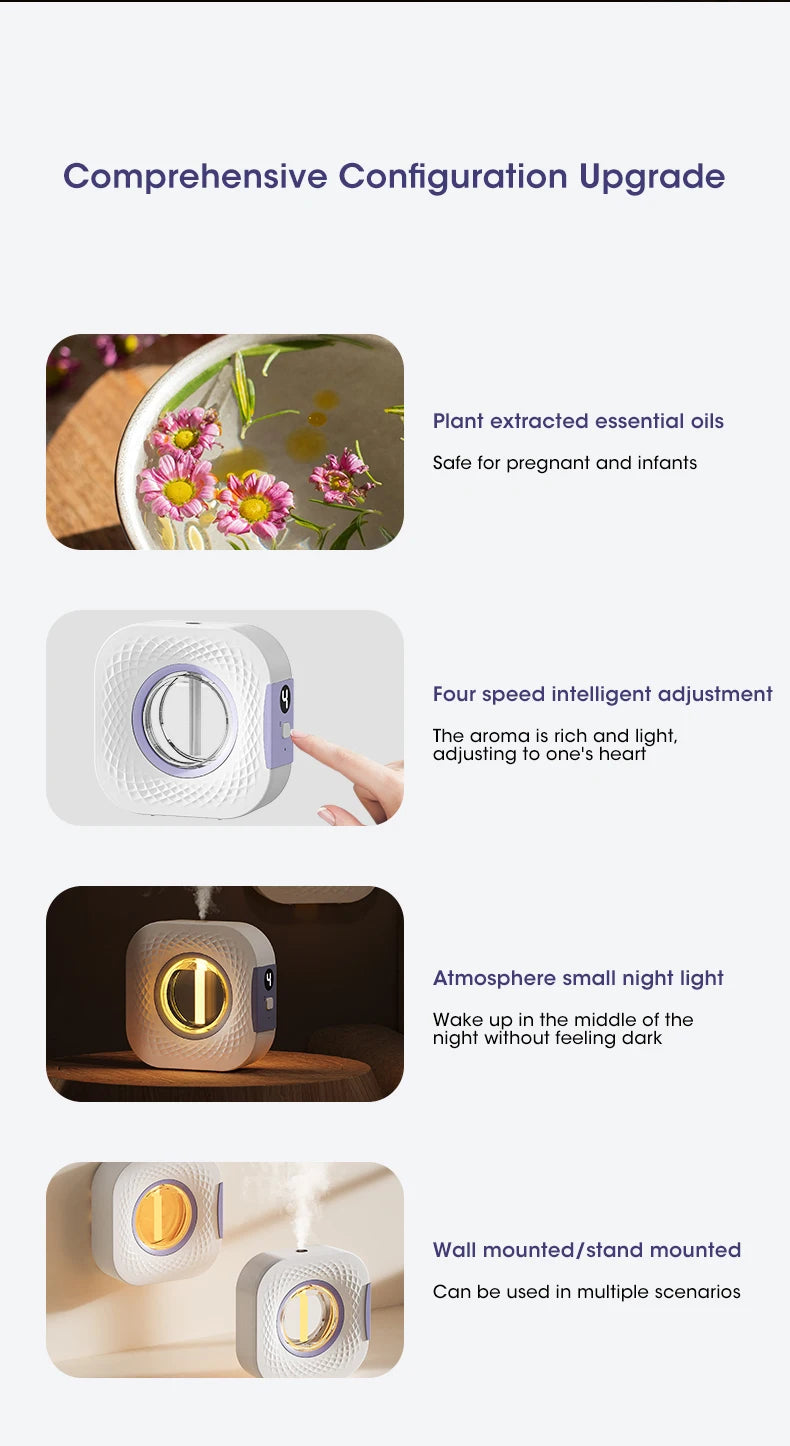 Automatic Fragrance Humidifier Machine Digital Display Hotel Spray Toilet Deodorization Household Perfume Machine Air Diffuser tableandwalllamps