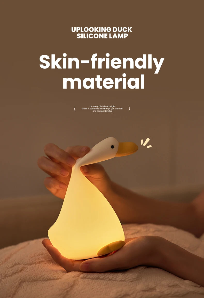 Funny Duck Rechargeable LED Night Light Silicone Lamp Bedside Cartoon Cute Children Nightlights for Home Room Decor Birthday Gif tableandwalllamps