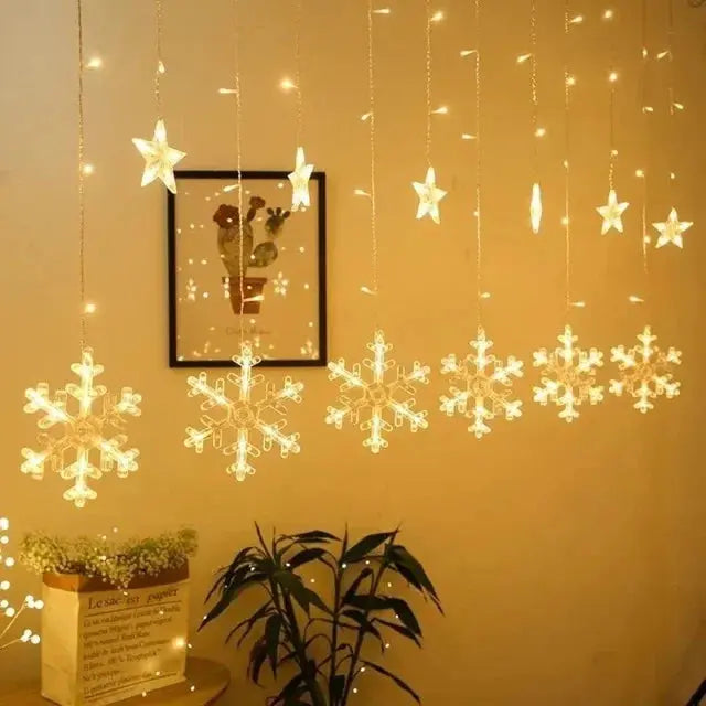 Christmas Lights Solar Moon Star LED String Lights Decoration for Home outdoor Wedding Led Curtain Lamp Holiday Decor tableandwalllamps