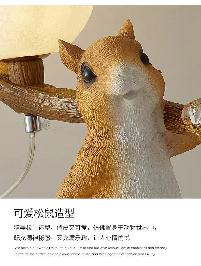 Bedside Lamp Table Lamp Children Desk Lamps Nordic Modern Creative for Living Room Bedroom Cute Decoration Squirrel Cartoon LED tableandwalllamps