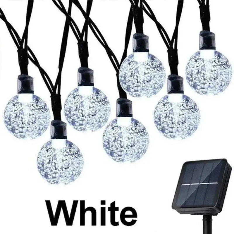 Solar String Lights Outdoor Crystal Fairy Light Chritmas Garland 8 Modes Waterproof Patio Light for Garden Party Decor tableandwalllamps