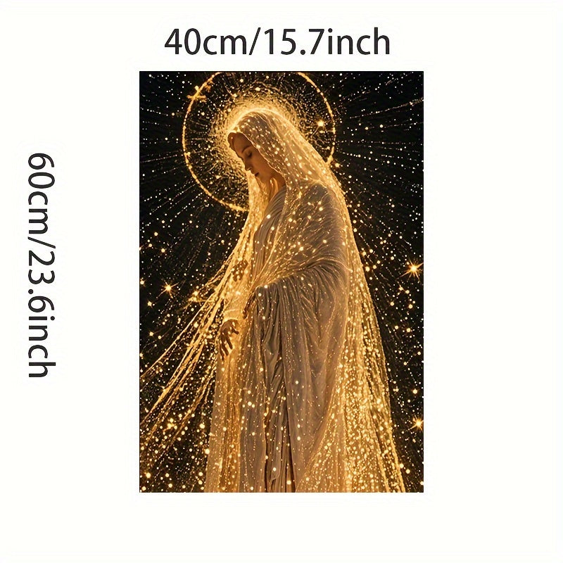 1pc Stunning Virgin Mary Canvas Print - Frameless Wall Art Poster - Waterproof, Unique Religious Artwork - For Living Room, Bedroom, Office, Dining - Ideal Gift for Religious Individuals & Art Lovers tableandwalllamps