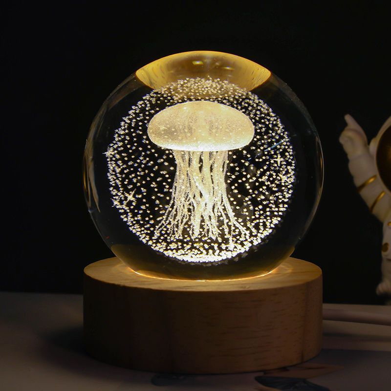 Luminous Starry Sky And Planets Moon Moon Crystal Ball Small Night Lamp Projection Ambience Light Creative Gift New Strange Gift tableandwalllamps