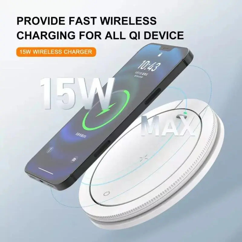 2 In 1 Wireless Charging 3 Gear Creative LED Small Night Light Portable Phone Stand Folding Bedside Lamp 15W Fast Charging tableandwalllamps