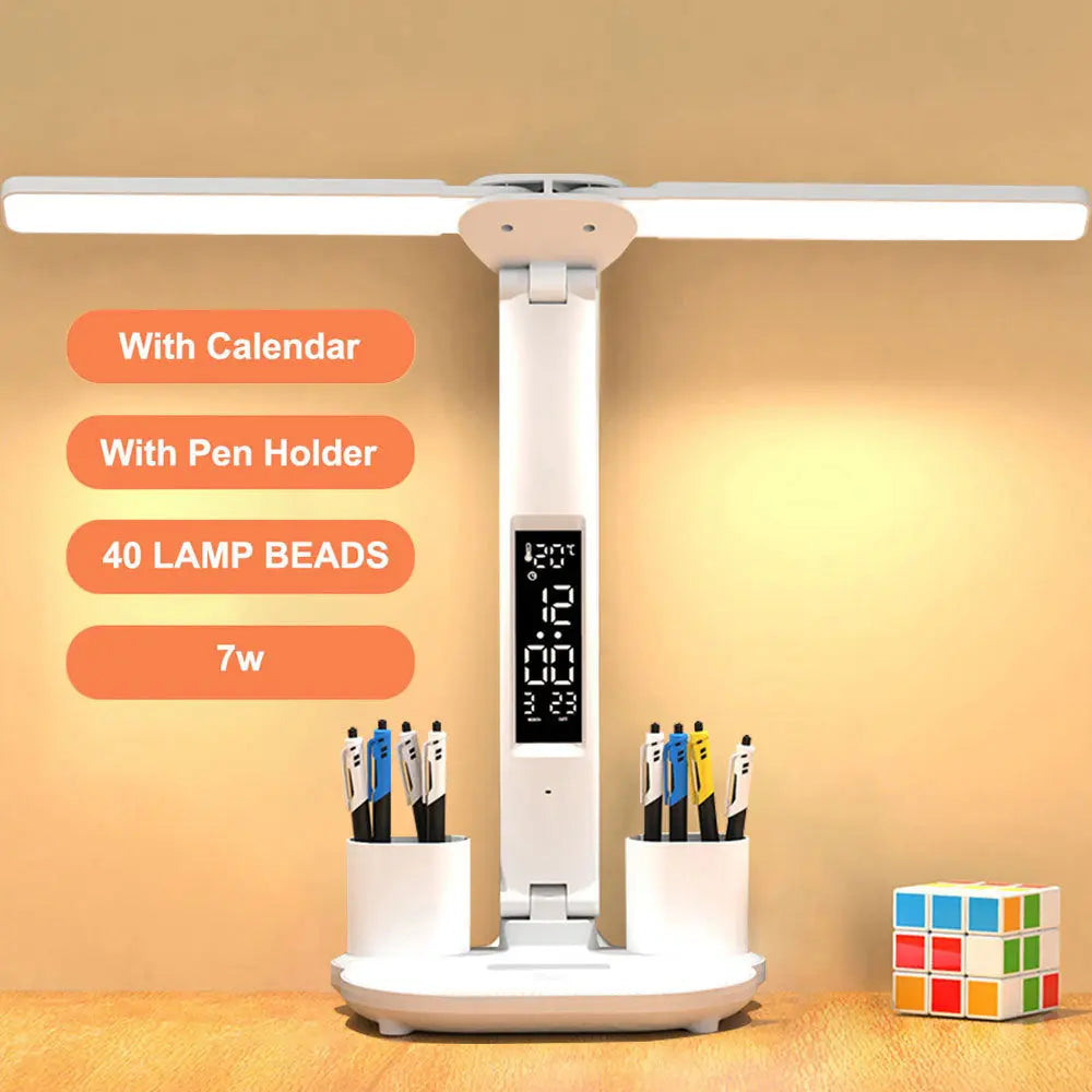 LED Desk Lamp,Multifunction Table Lamp With Calendar USB Touch Night Light With Pen Holder For Bedroom Reading Lamp tableandwalllamps