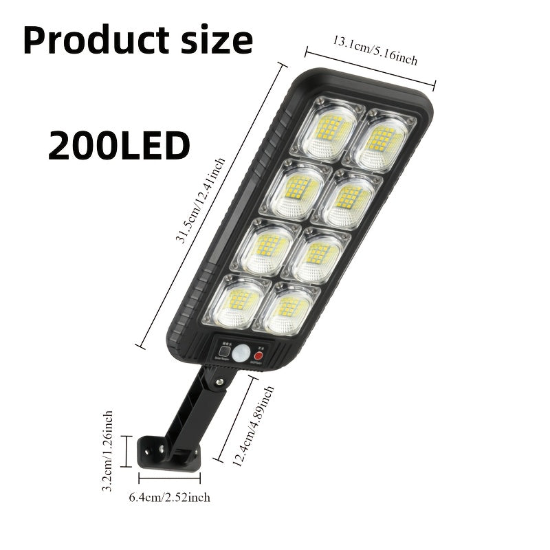 1pc Solar Street Light IP65 Waterproof 6500K 100000LM 200LED/504 LED Solar Parking Street Light (Dusk To Dawn) With Foldable Bracket Solar Flood Light (Wide Angle Motion Sensor And Remote Control) For Commercial Area Lighting tableandwalllamps