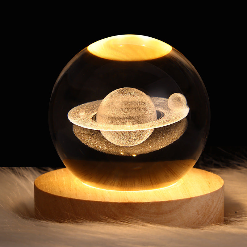 Luminous Starry Sky And Planets Moon Moon Crystal Ball Small Night Lamp Projection Ambience Light Creative Gift New Strange Gift tableandwalllamps