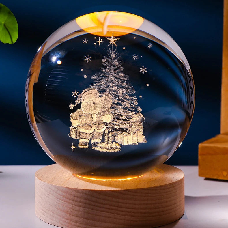 Luminous Starry Sky And Planets Moon Moon Crystal Ball Small Night Lamp Projection Ambience Light Creative Gift New Strange Gift tableandwalllamps