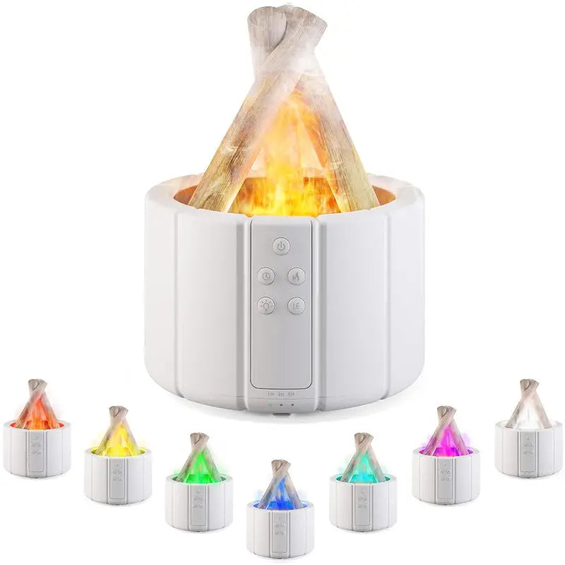 Simulated Flame Aromatherapy Machine Home Office Desktop Humidifier tableandwalllamps